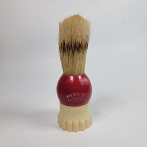 Vintage Made Rite USA Red & Beige Shaving Brush Barber Tool‎